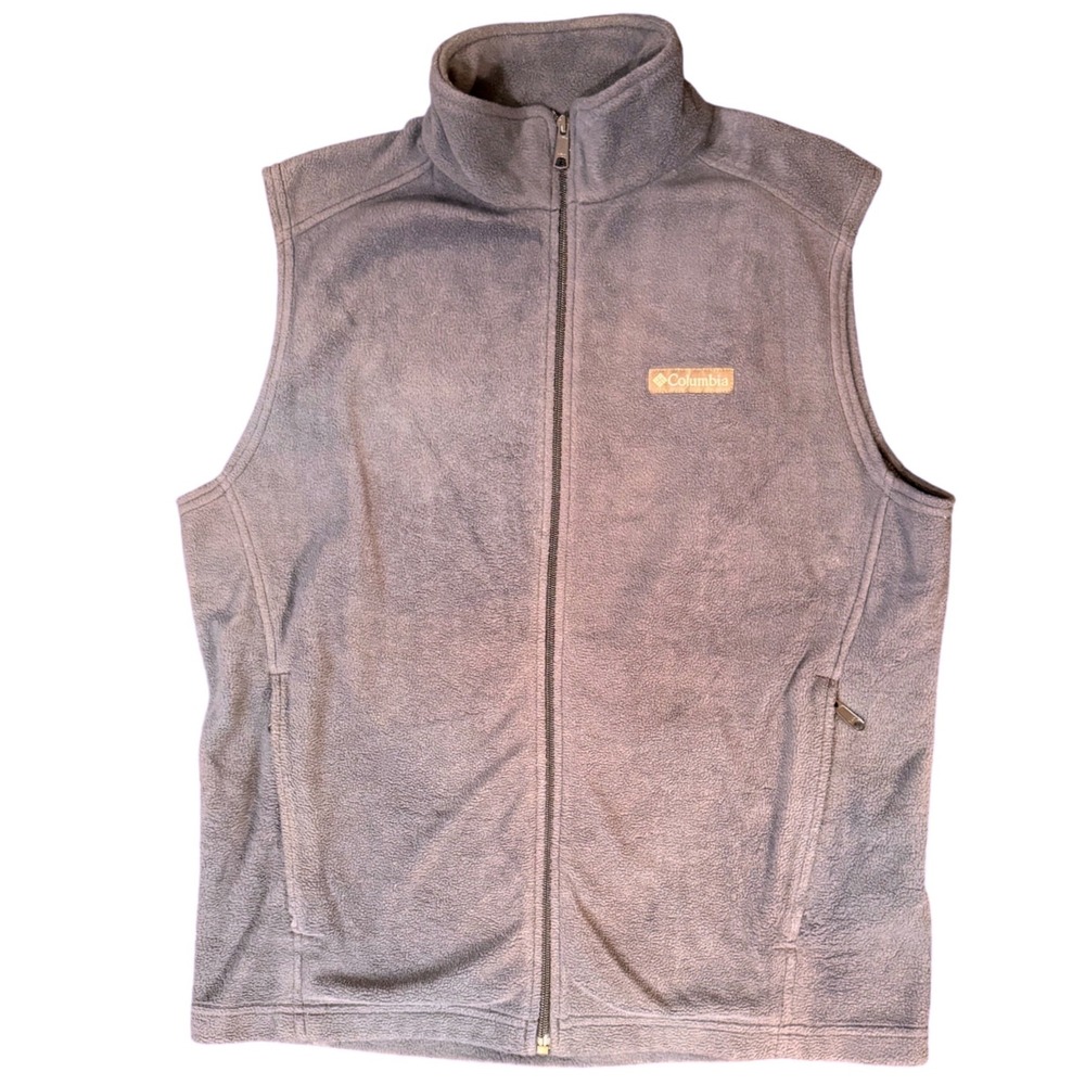 Columbia Fleece Vest Mens Medium Full Zip Sleeveless Gray‎ Outdoor Casual